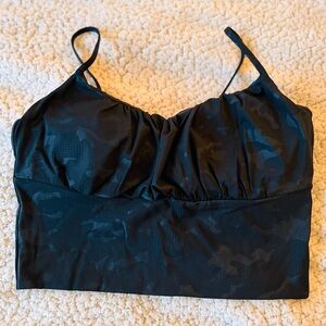 ZYIA Black Camo Luxe Ruched Bra (NWOT)